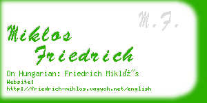 miklos friedrich business card